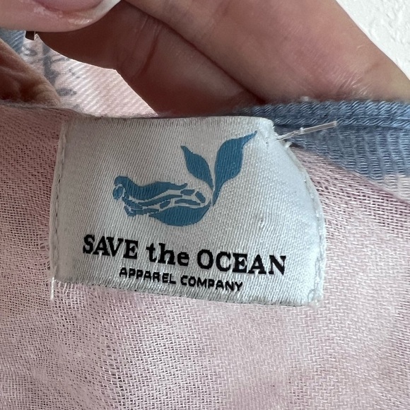 CLEAR-OUT Save the Ocean Beachy Print Kimono / Swim Coverup - Picture 8 of 11